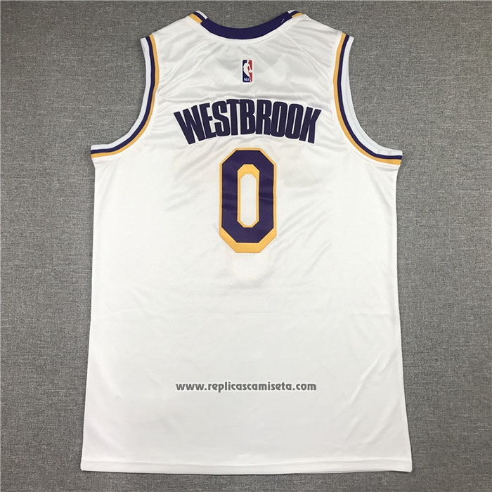 Camiseta Los Angeles Lakers Russell Westbrook #0 Association 2021 Blanco